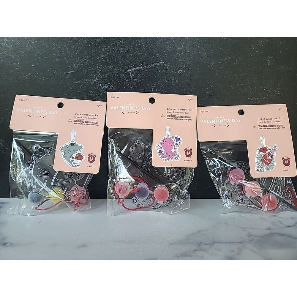 Valentine's Day Suncatcher Kits, NEW, Set Of 3